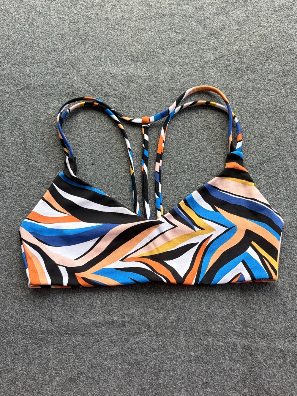 Hurley Multicolor Max Sand Dunes Pull On Strappy Bikini Swim Top Beach Surf